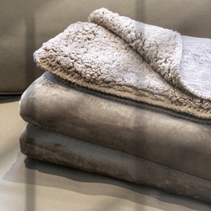 EgotierPro 36510 - Dual-Sided Velvet & Sherpa Comfort Blanket TEMPEST