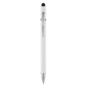 EgotierPro 37513 - Aluminum Pen with Rubber Finish & Touch Pointer EVEN White