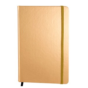 EgotierPro 38008 - A5 Metallic PU Cover Notebook, 80 Sheets LUMINE Dorado