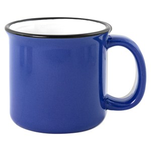 EgotierPro 38534 - Vintage Ceramic Mug, 280ml, Various Colors ENAMEL Blue
