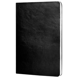EgotierPro 39510 - PU Flexible Cover Notebook, 96 Cream Sheets CORPORATE Black