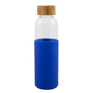 EgotierPro 50019 - Glass Bottle with Bamboo Cap, 500ml GIN Blue