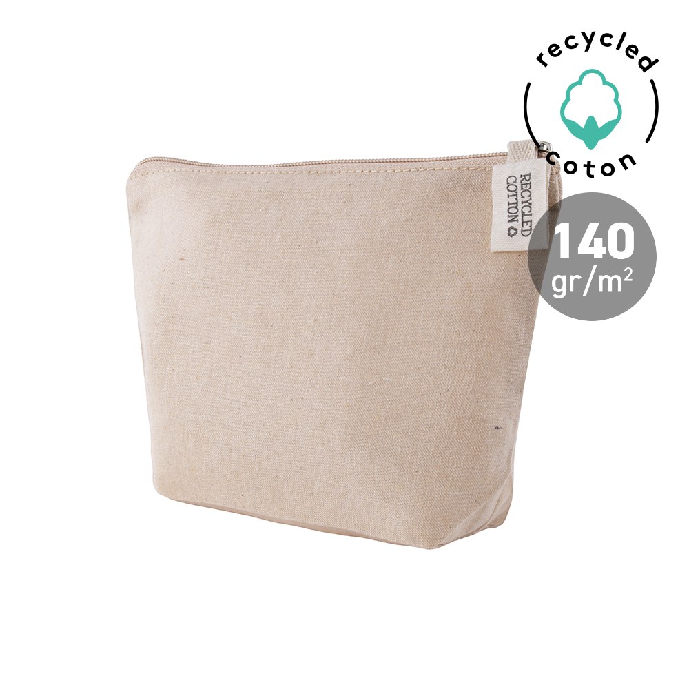 EgotierPro 50617 - Recycled Cotton Toilet Bag, 140g/m2 TETIAROA