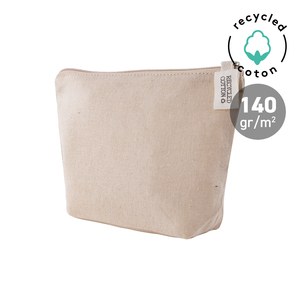 EgotierPro 50617 - Recycled Cotton Toilet Bag, 140g/m2 TETIAROA Natural