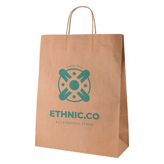 EgotierPro 50682 - 100 gr/m² Paper Bag with Twisted Handles KALI
