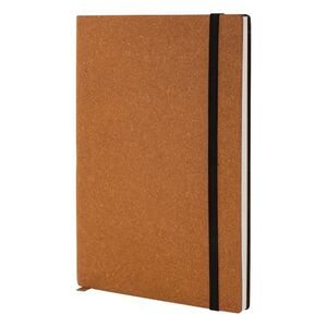 EgotierPro 50663 - Recycled Leather Notebook with Ribbon Marker NALE Black