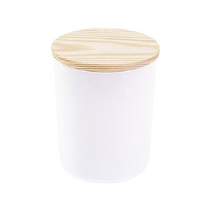 EgotierPro 50704 - Scented Glass Candle with Bamboo Lid LEVANTI White