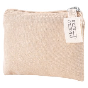 EgotierPro 53506 - Recycled Cotton Purse - GRS Certified KALA Natural