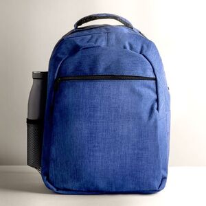 EgotierPro 38010 - Denim-Style Polyester Backpack with Laptop Compartment BITONE