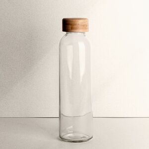 EgotierPro 39019 - 500ml Glass Bottle with Bamboo Lid TONIC