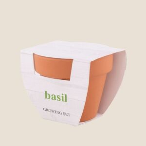 EgotierPro 50549 - Terracotta Pot with Basil Seeds & Soil BASIL